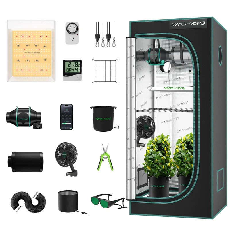 Mars Hydro TS600 Vollspektrum Growzelt Komplettset - 60x60x140cm