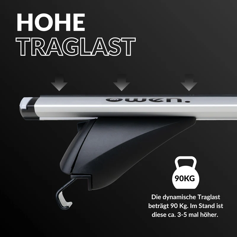 Owen Dachträger 3.0 Pro für bündige Reling - Silber 120cm