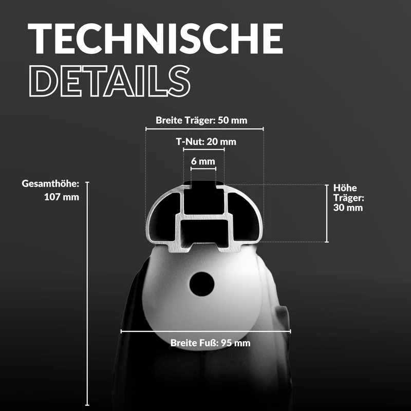 Owen 5.0 Relingträger Aluminium - Universal 120cm Schwarz