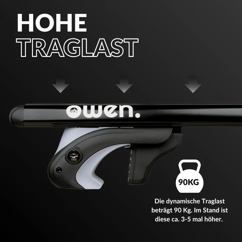Owen 5.0 Relingträger Aluminium - Universal 120cm Schwarz