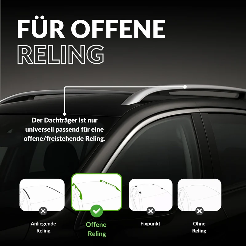 Owen 5.0 Relingträger Aluminium - Universal 120cm Schwarz