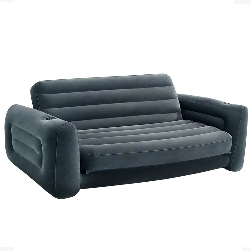Intex Aufblas-Sofa-Bett ausziehbar Queen-Size Anthrazitgrau