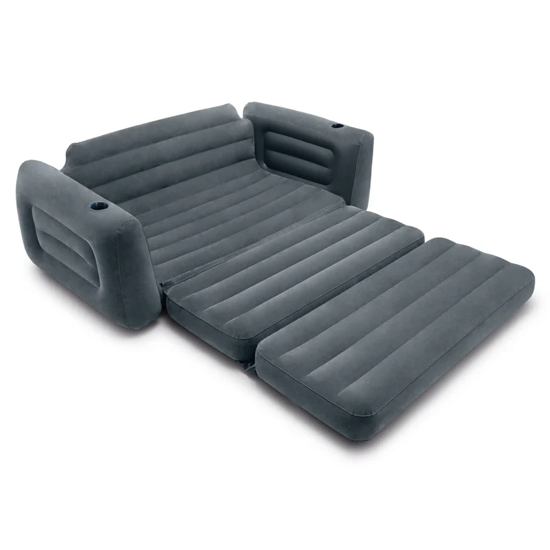 Intex Aufblas-Sofa-Bett ausziehbar Queen-Size Anthrazitgrau