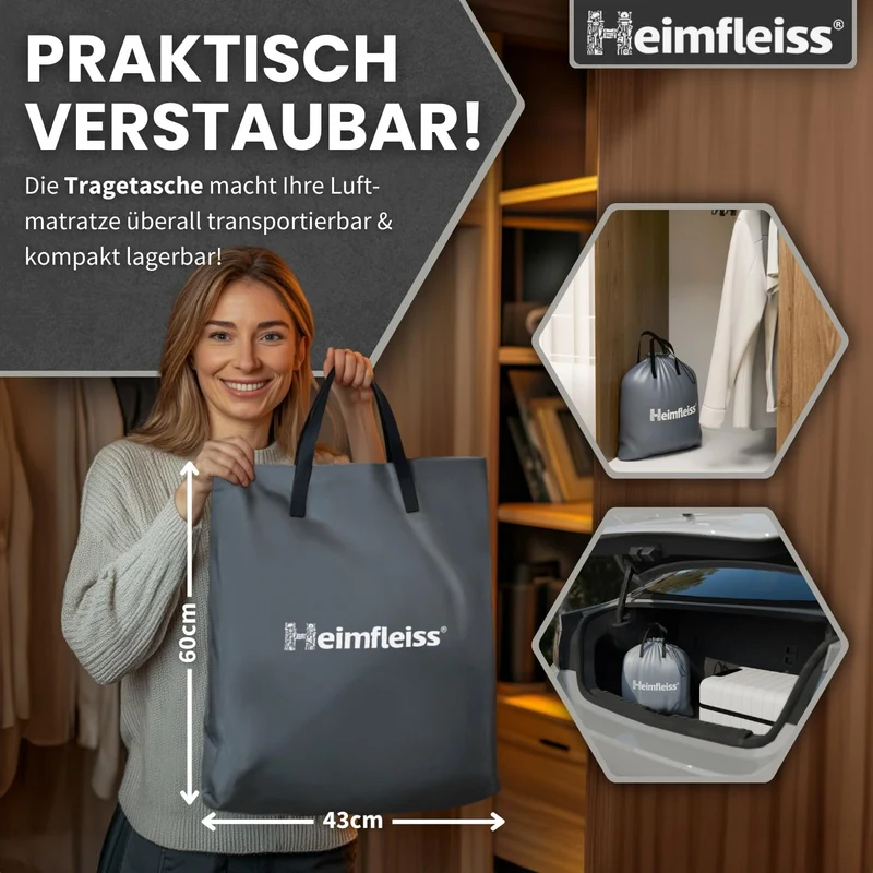 Heimfleiss Premium Luftmatratze selbstaufblasend 1 Pers. - 100x200 cm