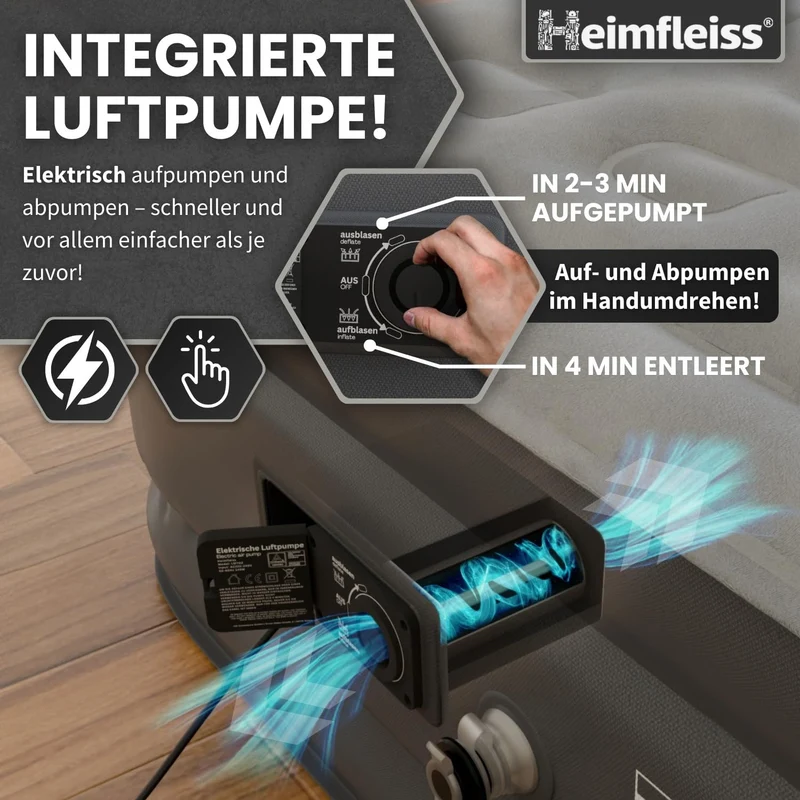 Heimfleiss Premium Luftmatratze selbstaufblasend 1 Pers. - 100x200 cm