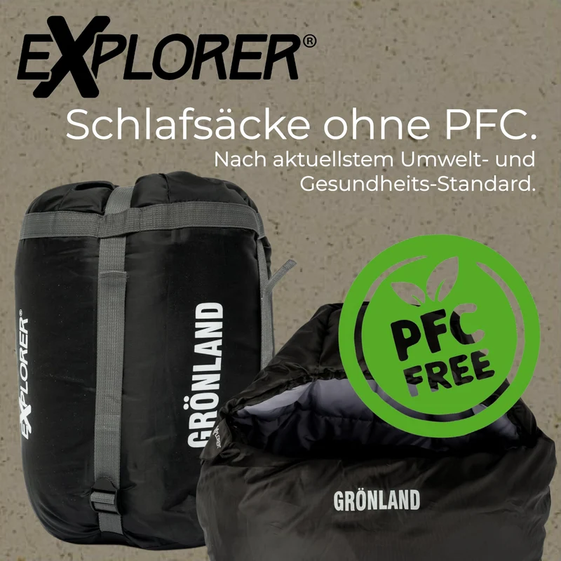EXPLORER GRÖNLAND Winter Mumienschlafsack -5°C Komfort Schwarz