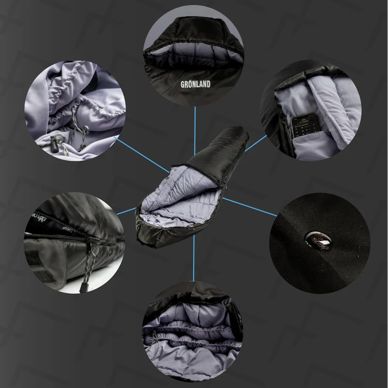EXPLORER GRÖNLAND Winter Mumienschlafsack -5°C Komfort Schwarz