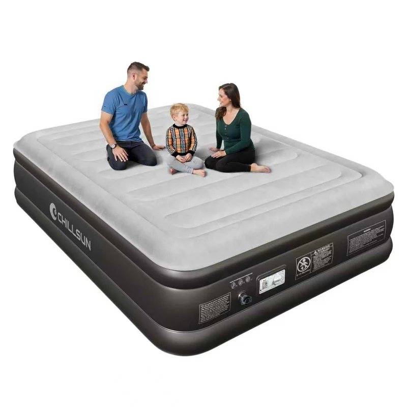 CHILLSUN Luftbett 2 Personen 203x152x46 cm – mit E-Pumpe