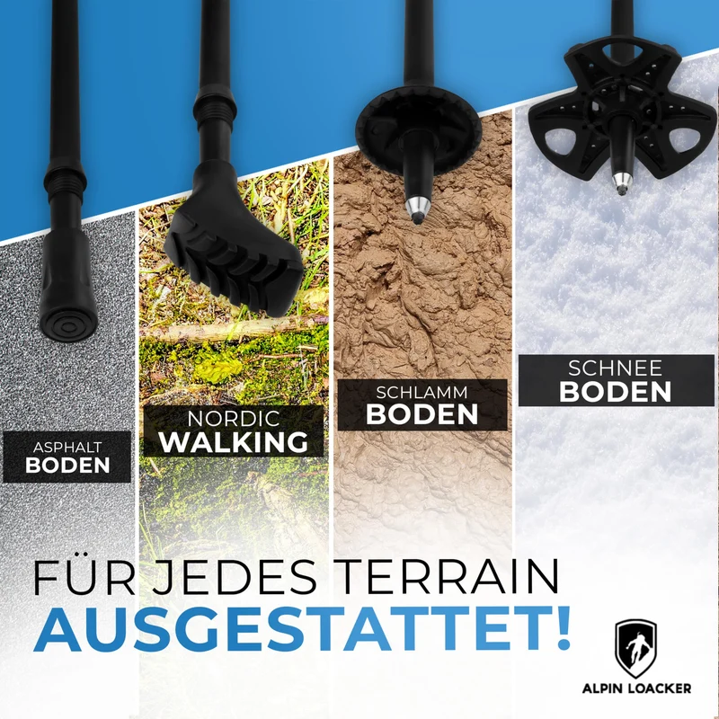 ALPIN LOACKER Trekkingstöcke faltbar Carbon - Korkgriff 115-135 cm