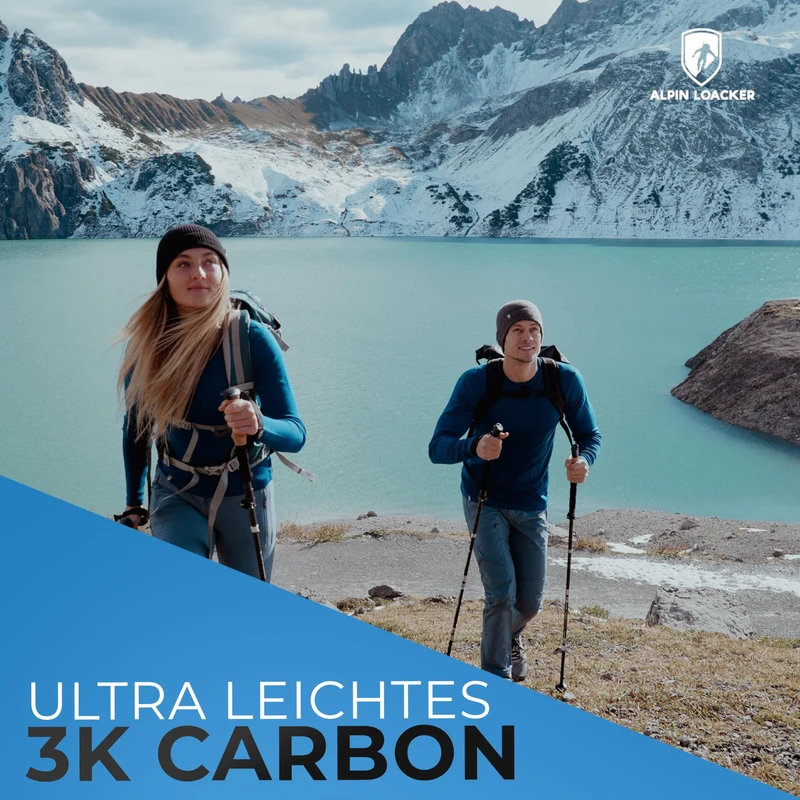 ALPIN LOACKER Trekkingstöcke faltbar Carbon - Korkgriff 115-135 cm