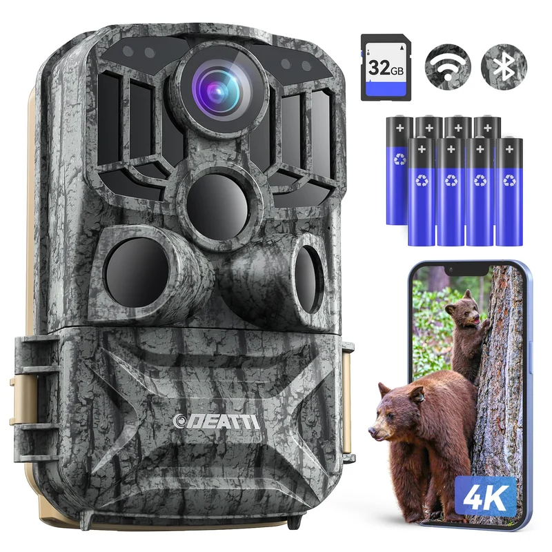 DEATTI Wildkamera 4K 48MP HD WLAN mit App Steuerung