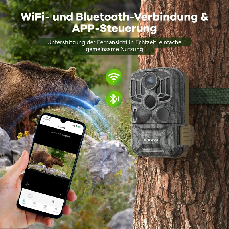 DEATTI Wildkamera 4K 48MP HD WLAN mit App Steuerung