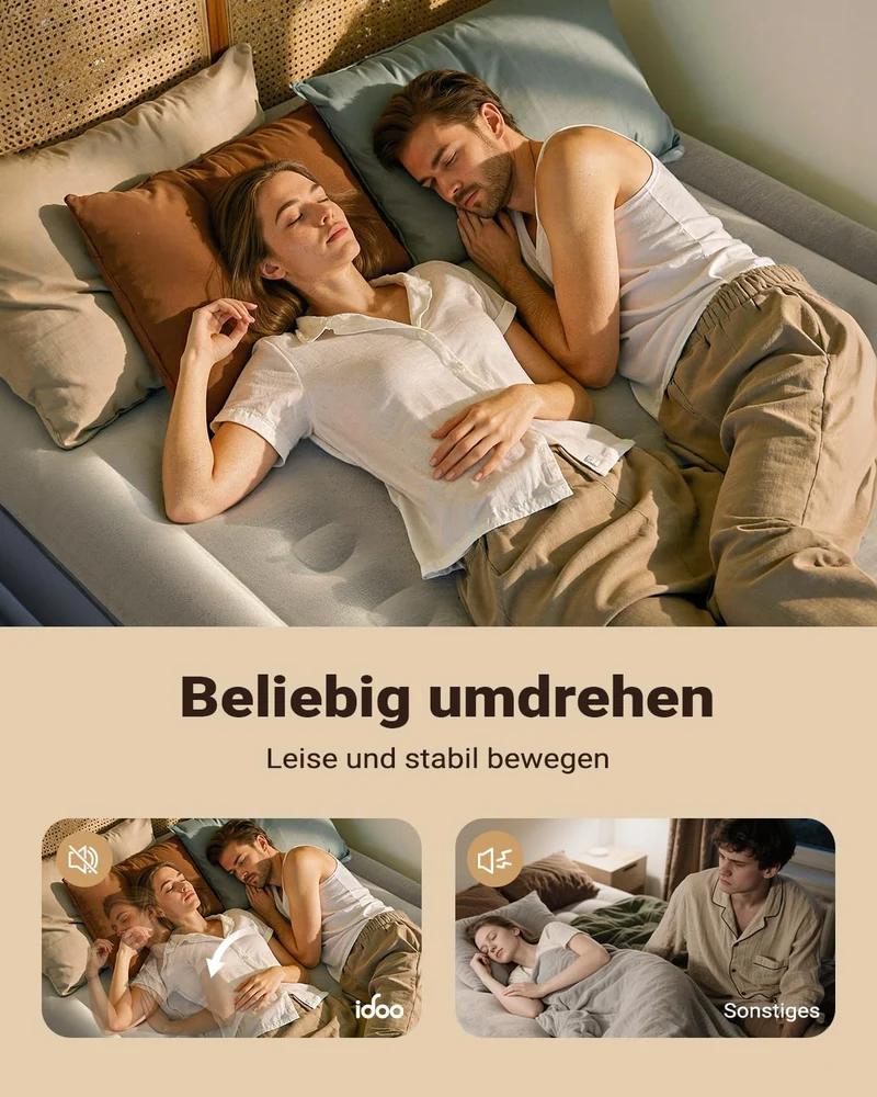 iDOO Luftmatratze Selbstaufblasend 2 Personen - 152x203x46cm