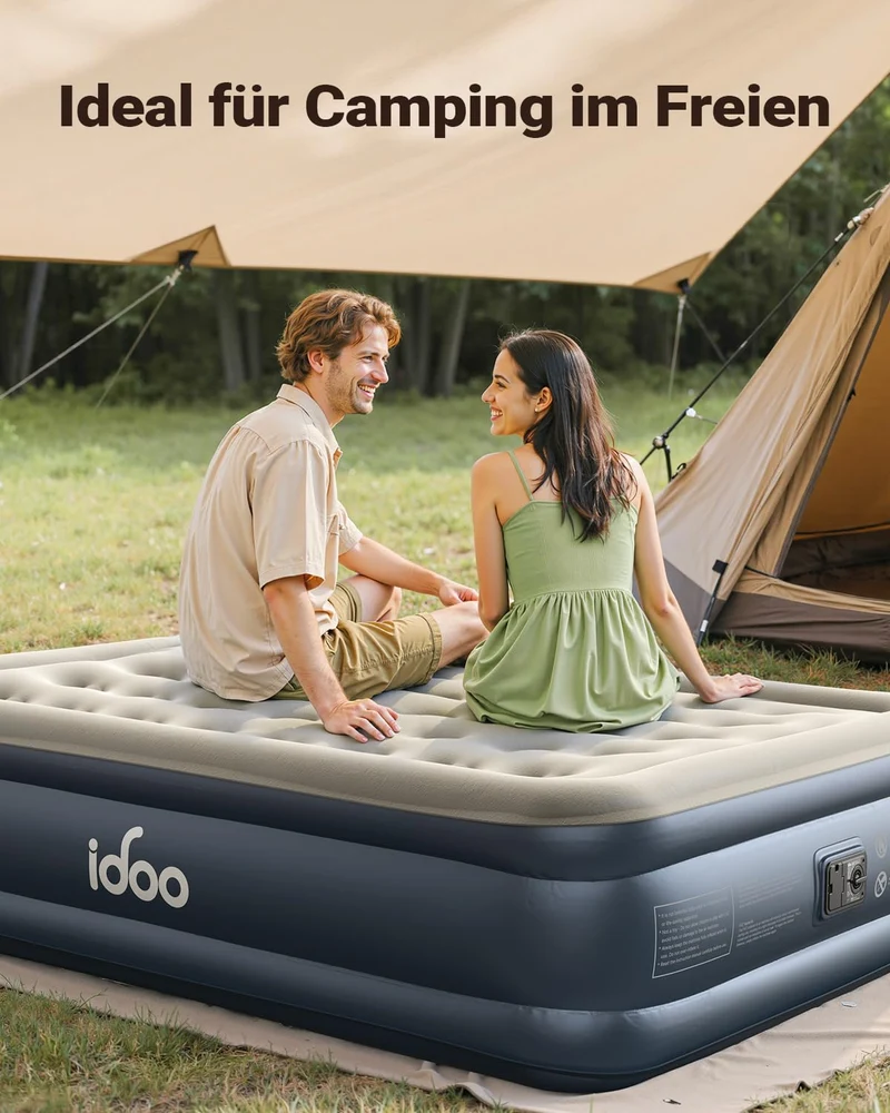 iDOO Luftmatratze Selbstaufblasend 2 Personen - 152x203x46cm