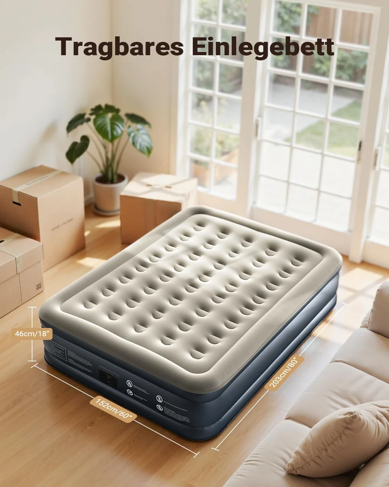 iDOO Luftmatratze Selbstaufblasend 2 Personen - 152x203x46cm