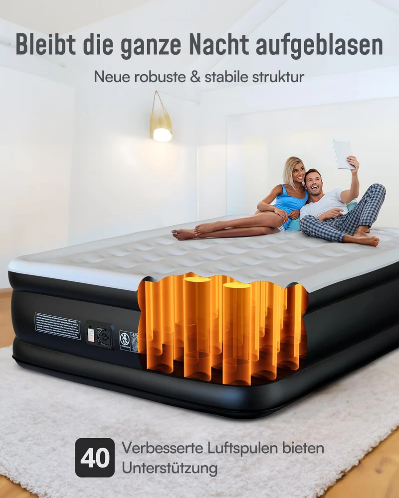 Airefina Luftbett 2 Pers. – Selbstaufblasend mit Pumpe 203x152
