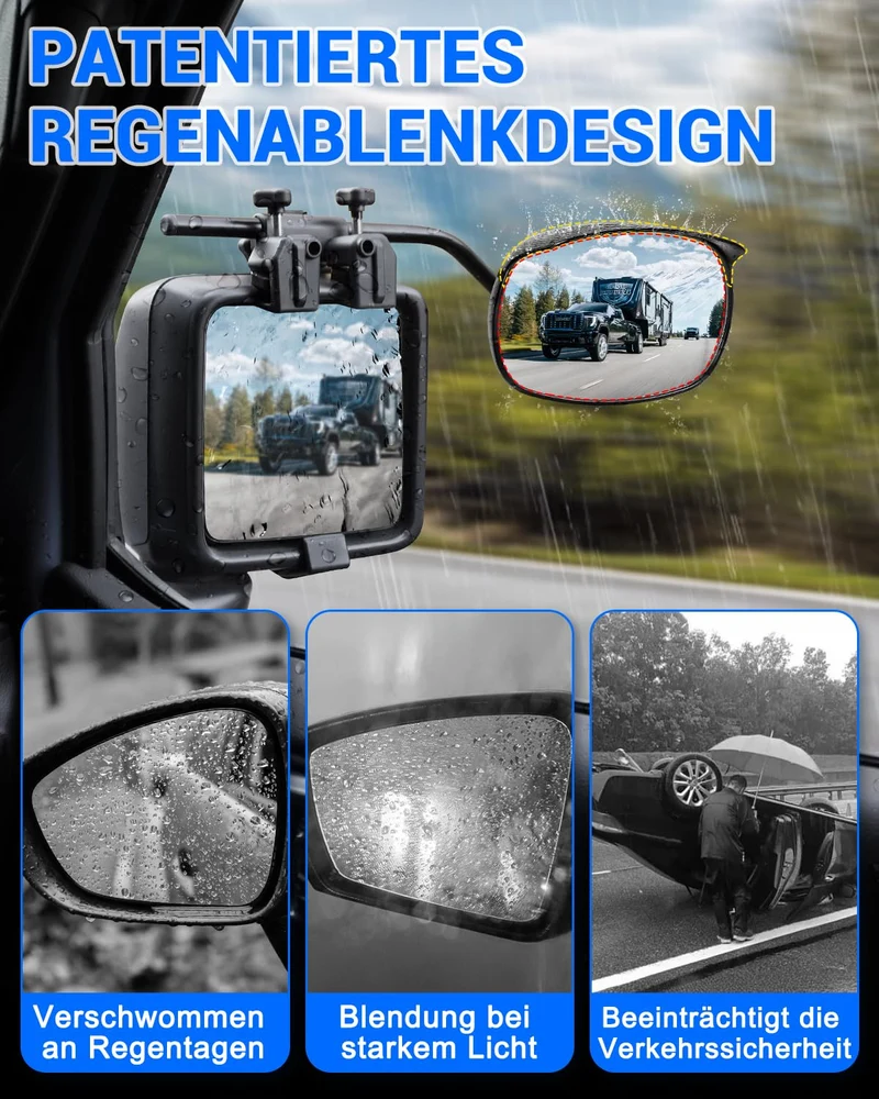 SUPAREE Wohnwagen Zusatzspiegel Konvexspiegel – Universal 2er-Set