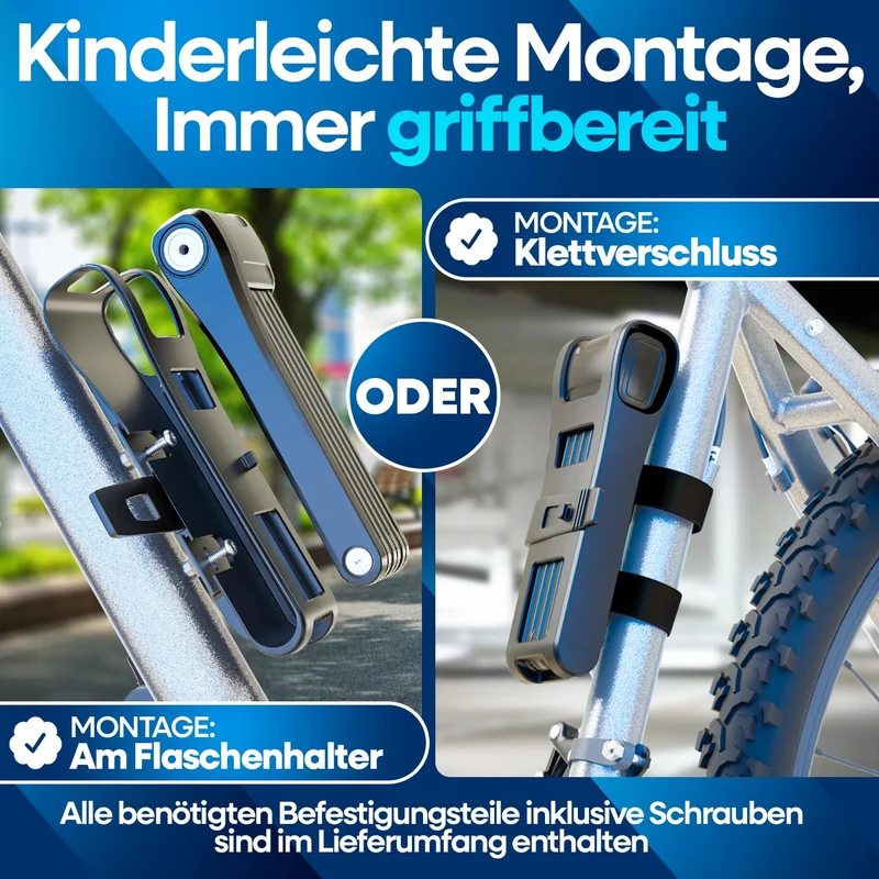 NEXTCOVER® FoldPro Hochsicherheits Faltschloss – 100 cm Halterung