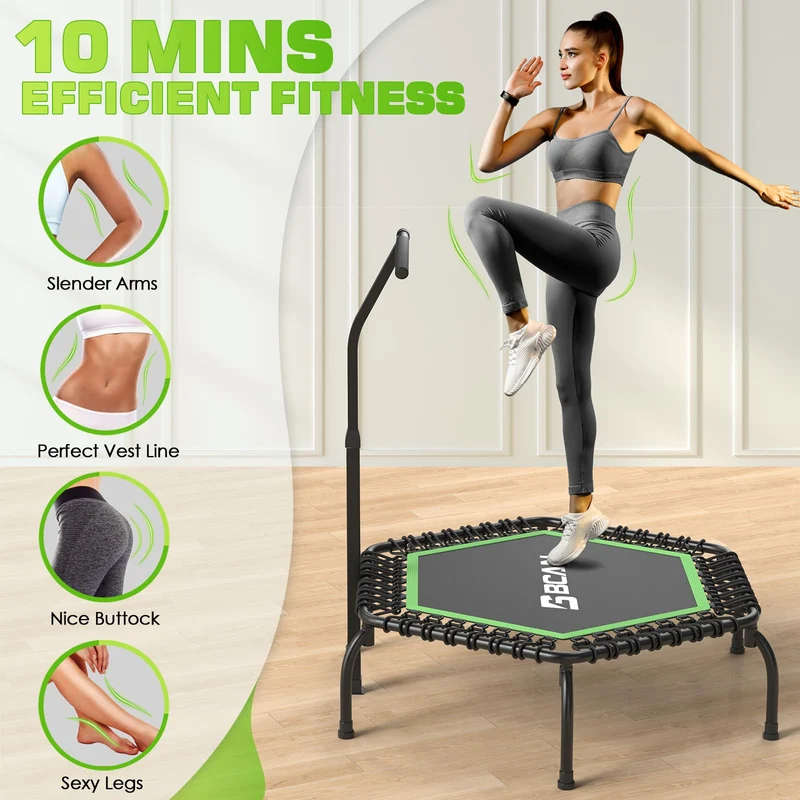 BCAN Fitness Trampolin Erwachsene Ø 122 cm - T-Griff