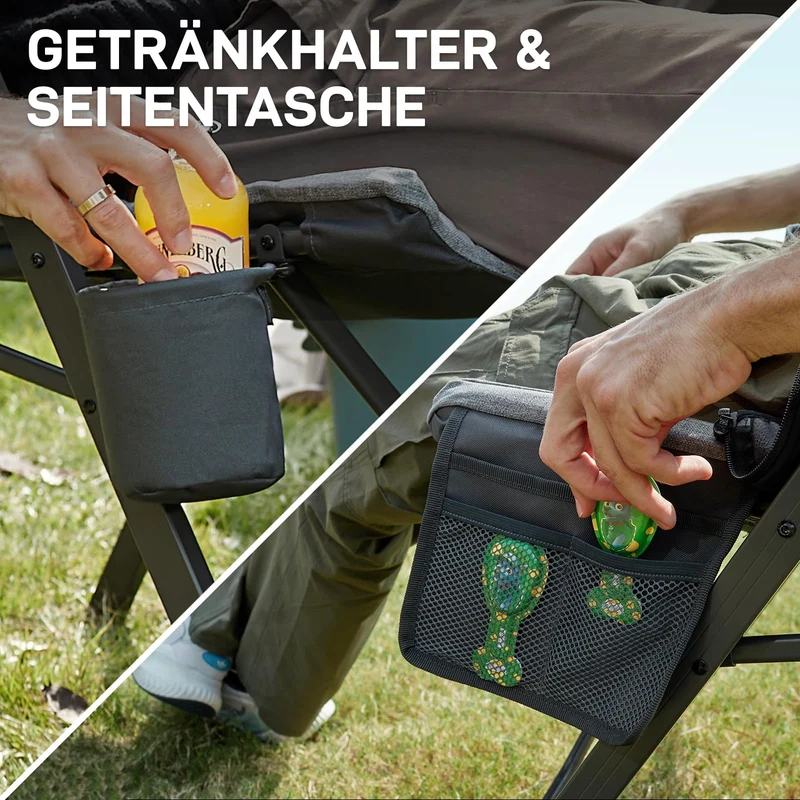 EVER ADVANCED Campingstuhl – faltbar, rückenverstellbar, gepolstert