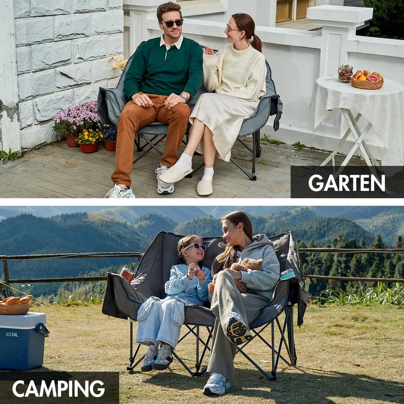 Portal Campingsofa 2 Personen faltbar – Dick gepolstert
