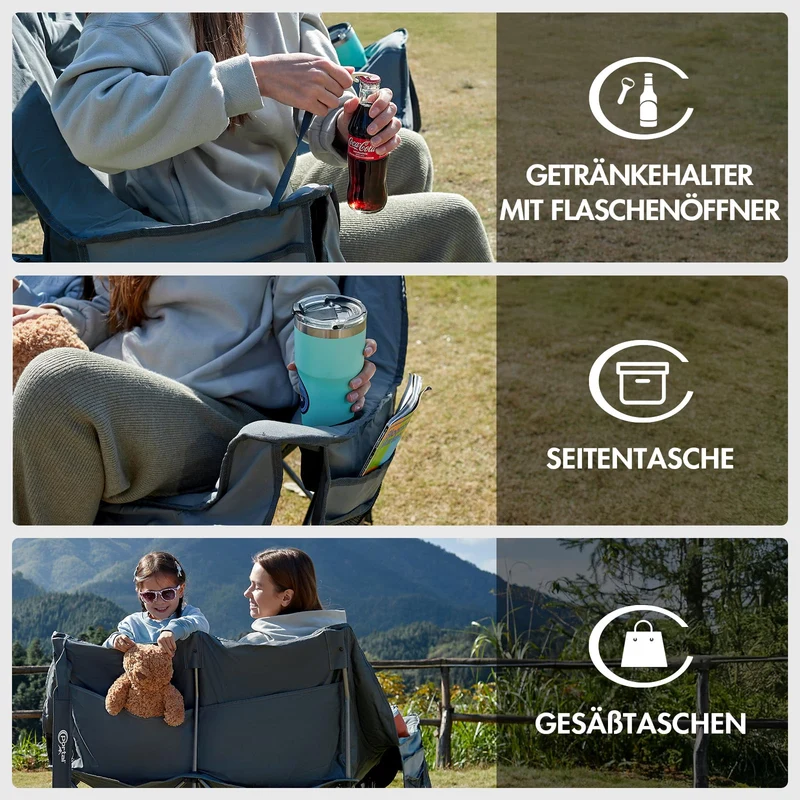 Portal Campingsofa 2 Personen faltbar – Dick gepolstert