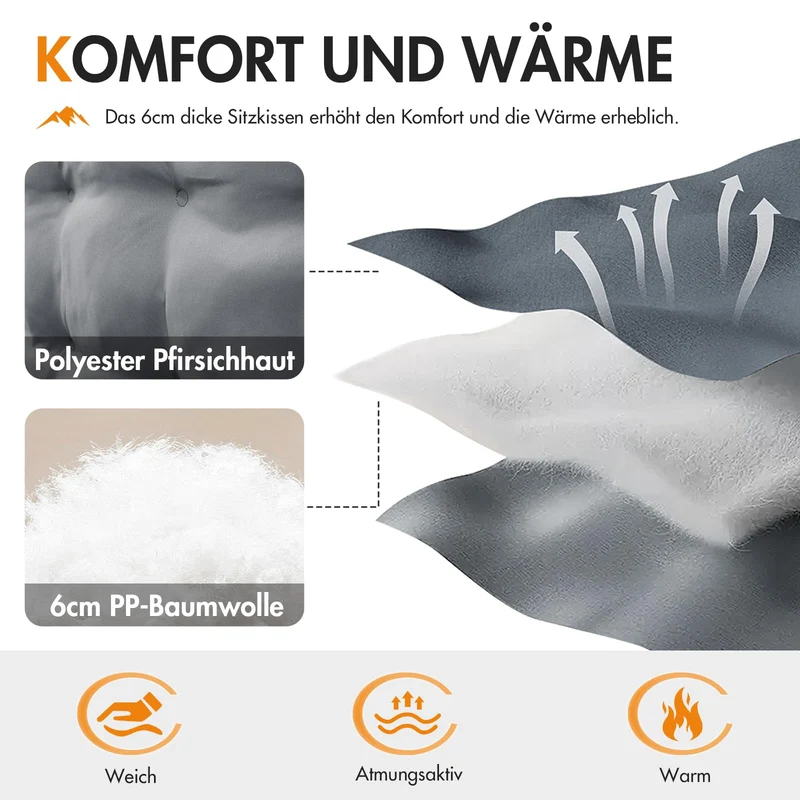 Portal Campingsofa 2 Personen faltbar – Dick gepolstert