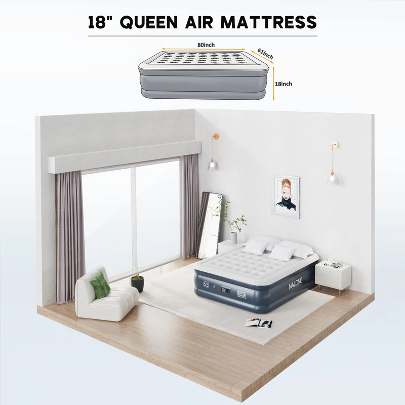 NALONE Luftmatratze selbstaufblasend 2 Personen - Queen Size
