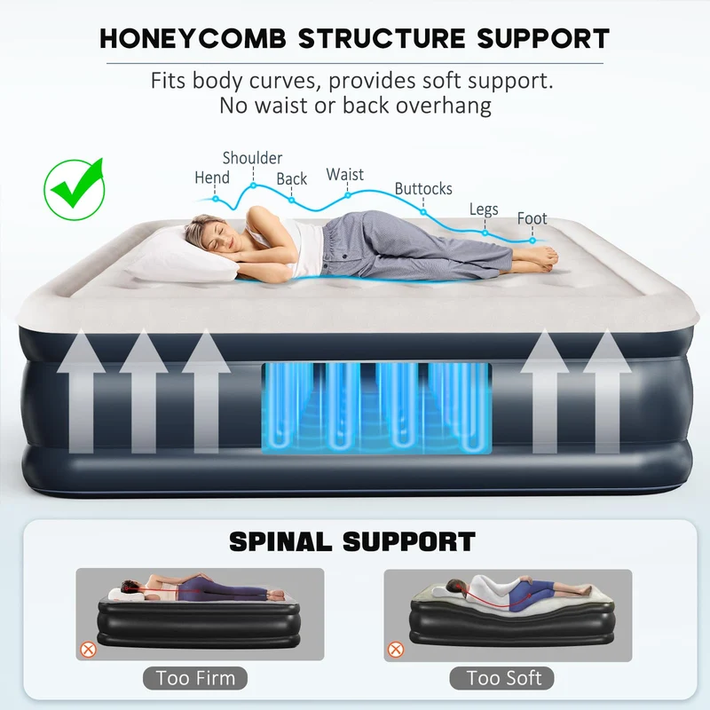 NALONE Luftmatratze selbstaufblasend 2 Personen - Queen Size