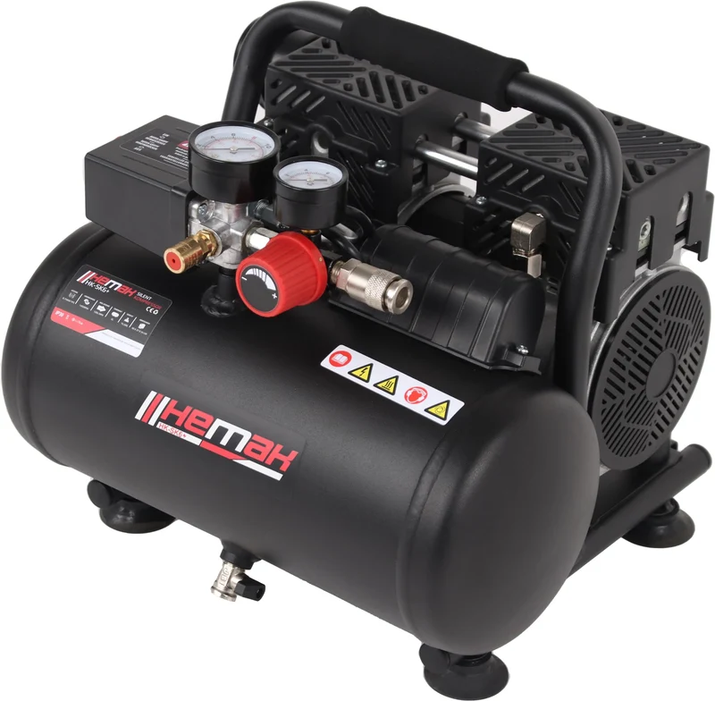 HEMAK HK-SK6+ Flüster-Druckluftkompressor - 6L 8 Bar 1PS