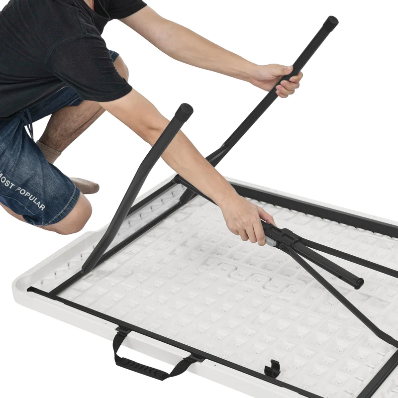 Amazon Basics Klapptisch rechteckig mit Tragegriff 182x75cm Weiss