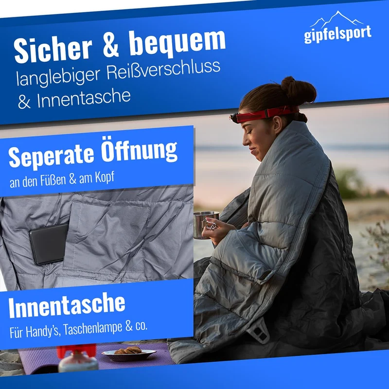 Gipfelsport Mumienschlafsack Ultraleicht – 4 Jahreszeiten Trekking