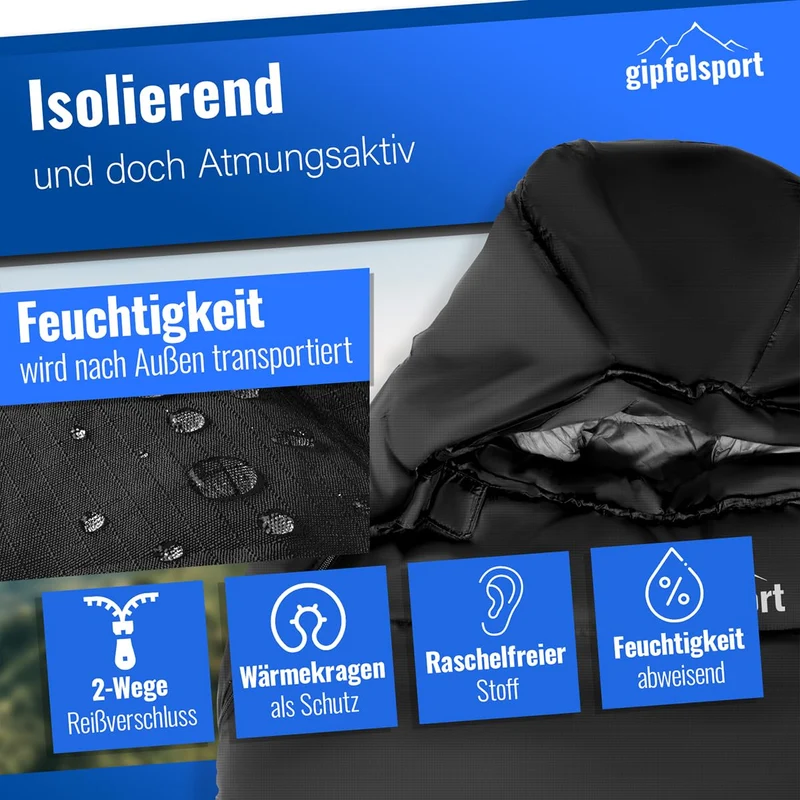 Gipfelsport Mumienschlafsack Ultraleicht – 4 Jahreszeiten Trekking