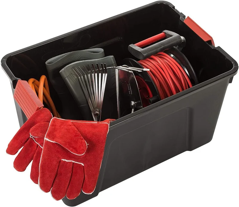 Iris Ohyama SIA-60 Kunststoff Aufbewahrungsbox 60L Schwarz 3er-Set