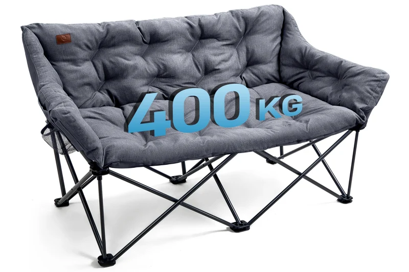 EVER ADVANCED Campingstuhl Faltsofa 2 Sitzer - Grau