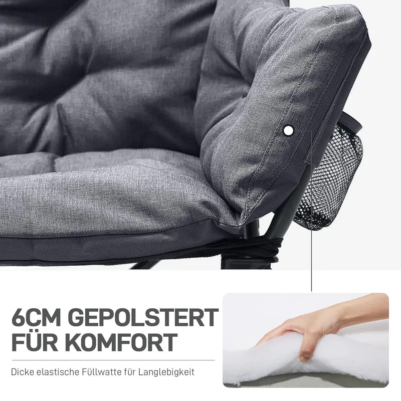 EVER ADVANCED Campingstuhl Faltsofa 2 Sitzer - Grau