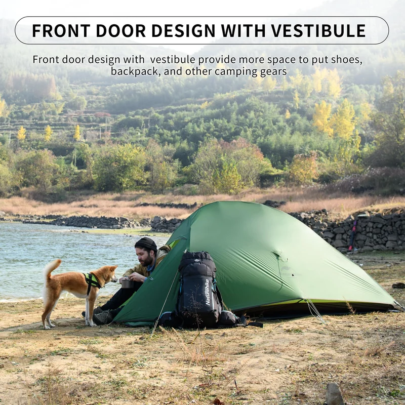 Naturehike Cloud up 2 Ultraleicht Zelt 2P - Upgrade 20D Waldgrün