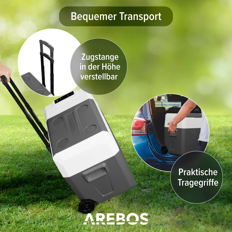 Arebos elektrische Kompressor Gefrierbox 39L mit Rollen