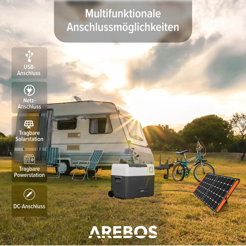 Arebos elektrische Kompressor Gefrierbox 39L mit Rollen