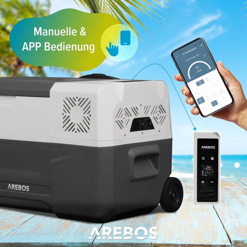 Arebos elektrische Kompressor Gefrierbox 39L mit Rollen