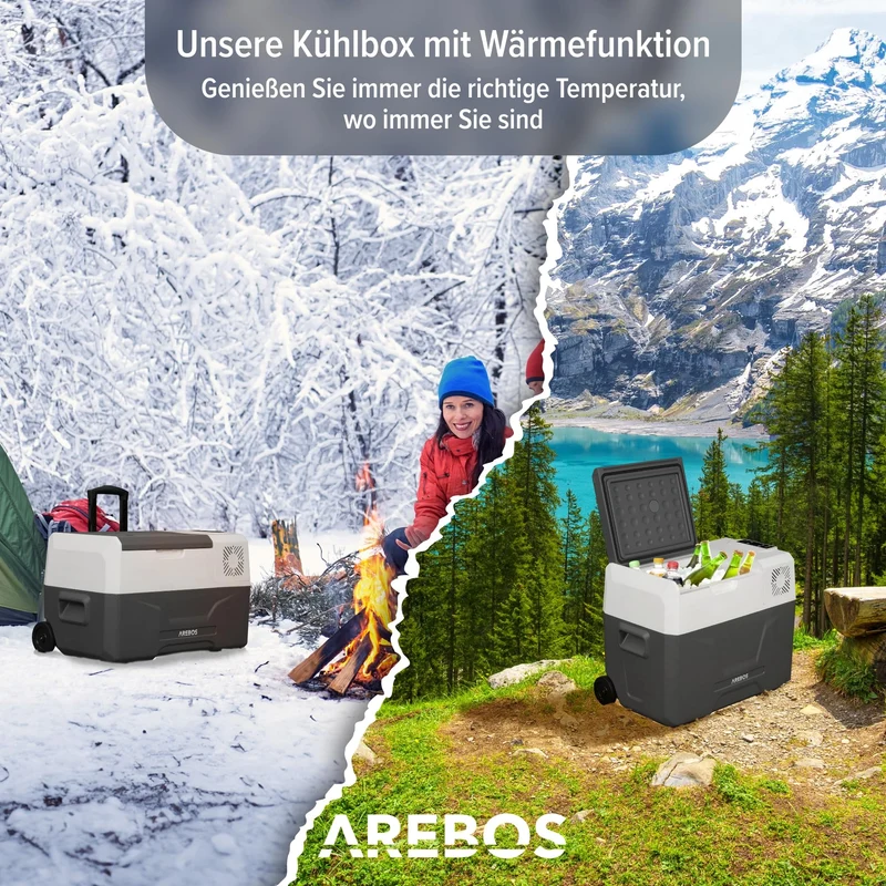 Arebos elektrische Kompressor Gefrierbox 39L mit Rollen