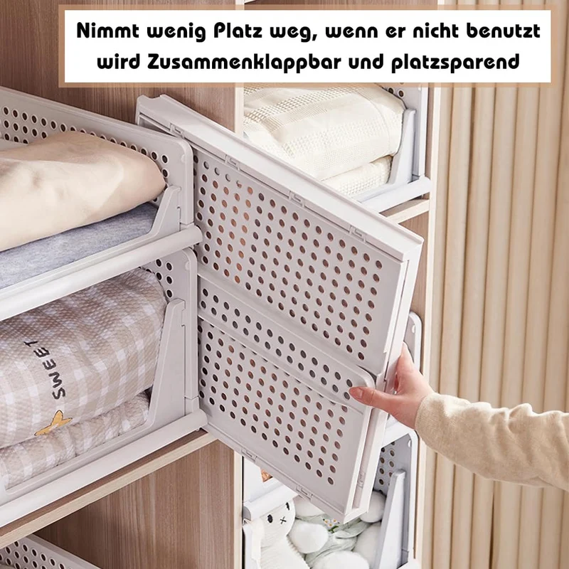 5er Set Stapelbare Schubladenbox Organizer – Weiss 42x33x25cm