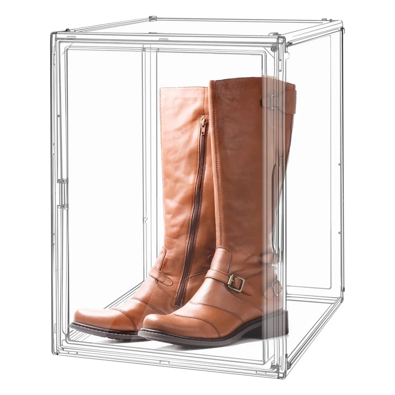 GUDEMAY XL Transparente Stapelbare Acryl Aufbewahrungsbox – 3er Set