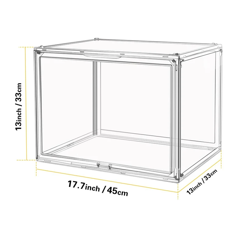 GUDEMAY XL Transparente Stapelbare Acryl Aufbewahrungsbox – 3er Set