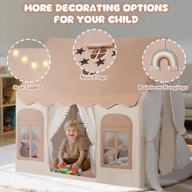 snookids Kinder Tipi Zelt – Indoor Spielhaus Komplettset