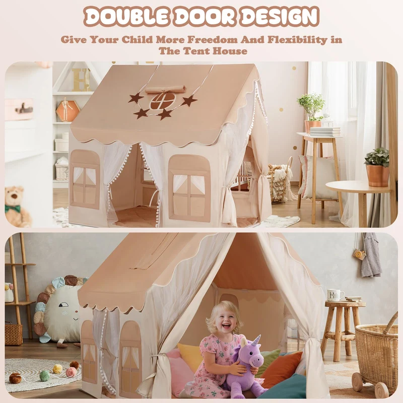 snookids Kinder Tipi Zelt – Indoor Spielhaus Komplettset