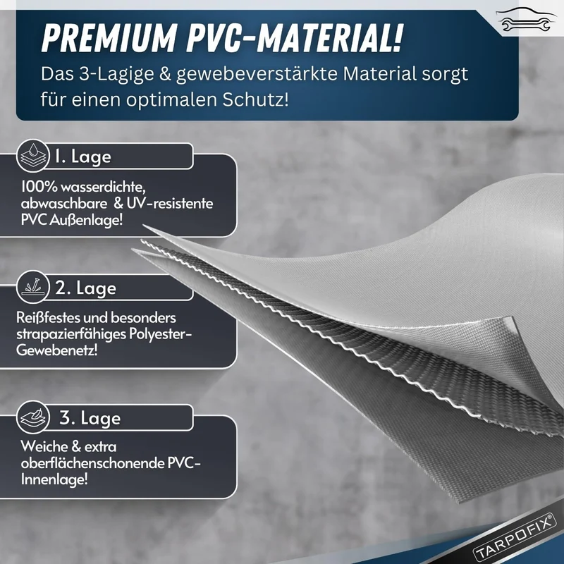 Tarpofix Anhänger Hochplane PVC 208x114x90 cm – Grau