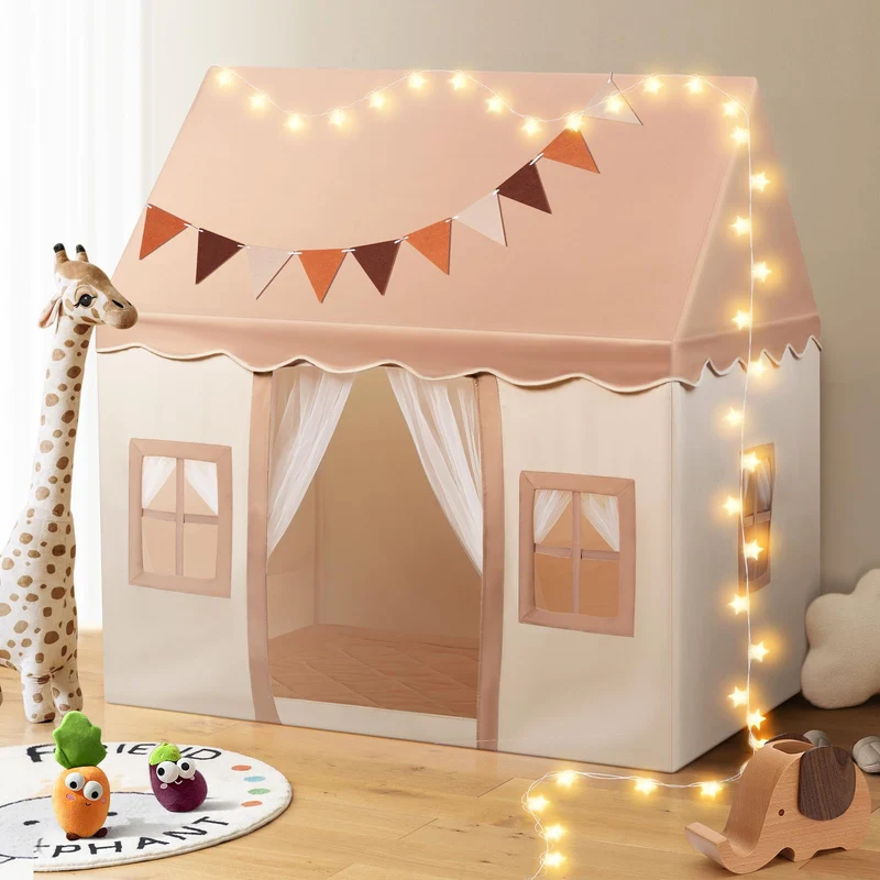 Snookids® Kinderzelt Spielhaus Indoor – mit Matte & Lichtern
