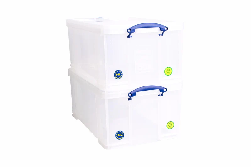 Really Useful Box 64L Aufbewahrungsbox transparent 2er-Pack