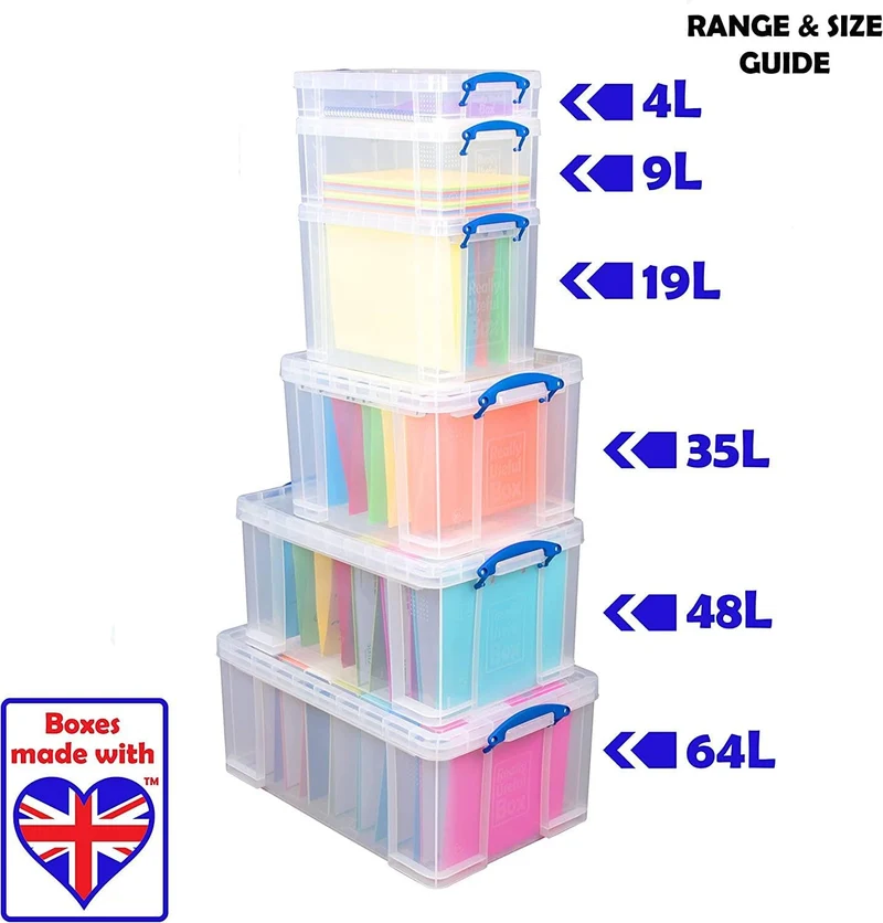 Really Useful Box 64L Aufbewahrungsbox transparent 2er-Pack